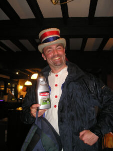  Jameson in celebratory mood later on (he found some brake fluid)