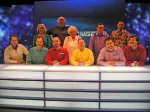 Afterwards with the resident Eggheads team. The £59,000 was that close ....