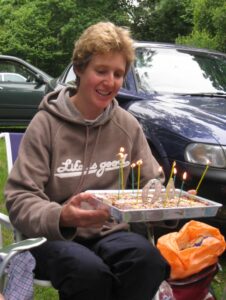 A big birthday cake for Sue's big birthday