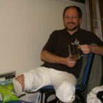 Jerry's leg expired during the sword dance, so he exited for some peas and a pint ...