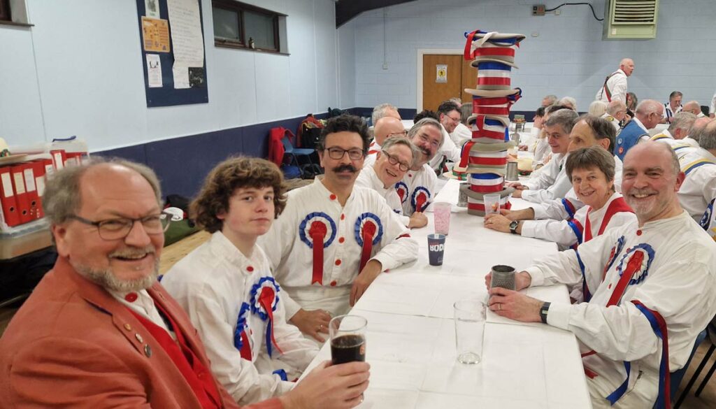 The hat stack didn't last the meal...