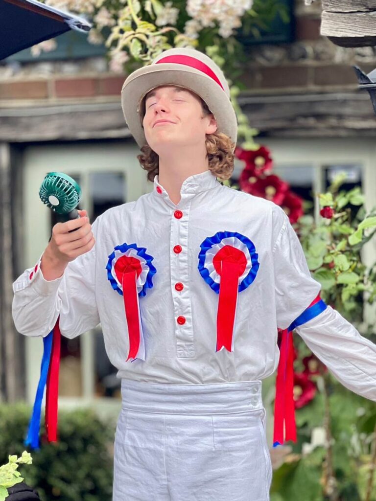 At The George, George tries to look cool....