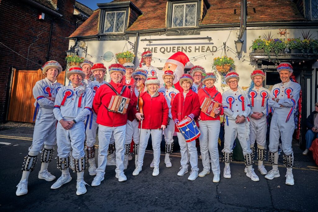 The Xmas team outside the Queens Head