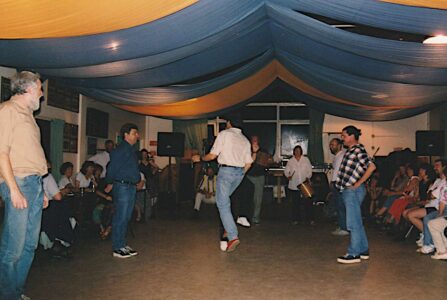 At the 21st anniversary ceilidh - the old team show the youngsters (!!) how it should be done