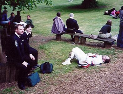 St. John's Ambulance showing great concern for our supine foreman St. John's Ambulance showing great concern for our supine foreman