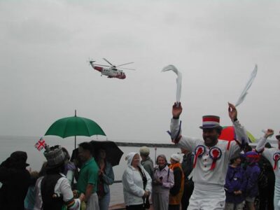 Now, what were they all watching - top notch Morris entertainment or a helicopter? (guess)