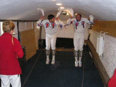 .....and then in the lowest roofed skittle alley in England at the Shave Cross Inn ..