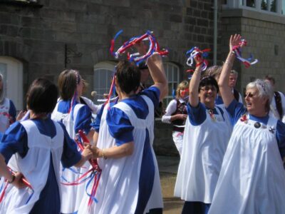 Our hosts performing outside Ripley Castle
