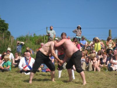 ... before things degenerated with the wrestling competition (won by 'Dutch' Dave, on the right) ... before things degenerated with the wrestling competition (won by 'Dutch' Dave, on the right)