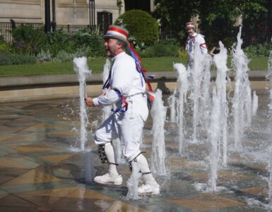It was tricky to keep some of the side out of the fountains, especially those who'd had a shandy at lunchtime It was tricky to keep some of the side out of the fountains, especially those who'd had a shandy at lunchtime