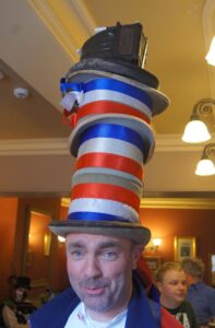 Late in the afternoon at the Brown Bear pub, Jameson showing the effects of a heavy day's dancing Late in the afternoon at the Brown Bear pub, Jameson showing the effects of a heavy day's dancing