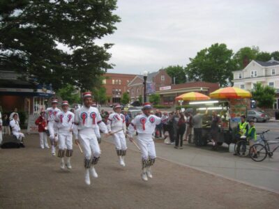 The following day, some of the party near the top of Mount Holyoke, confused over which way's up The following day, some of the party near the top of Mount Holyoke, confused over which way's up