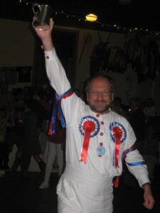 At the last night's Feast - Jerry being presented with the world Aunt Sally Championship trophy At the last night's Feast - Jerry being presented with the world Aunt Sally Championship trophy