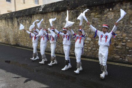 Backs to the wall outside The Bear Backs to the wall outside The Bear