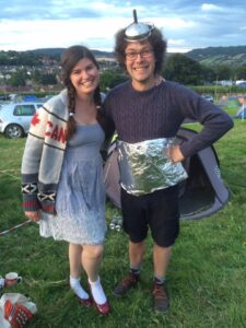 David and Heather find time to take in a Wizard of Oz evening on the campsaite David and Heather find time to take in a Wizard of Oz evening on the campsaite