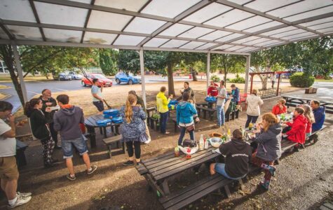 BB pizza evening under cover outside Myton school BB pizza evening under cover outside Myton school