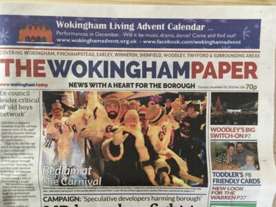 ... oh no, we've accidentally finished up aboard Santa's train. Still, the local paper liked it. ... oh no, we've accidentally finished up aboard Santa's train. Still, the local paper liked it.