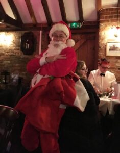 Thurs 20 Dec, Santa visits the BB Xmas meal, Paul nowhere to be seen Thurs 20 Dec, Santa visits the BB Xmas meal, Paul nowhere to be seen