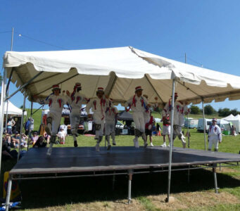 Priddy Folk Festival - skipping about on the Market Square